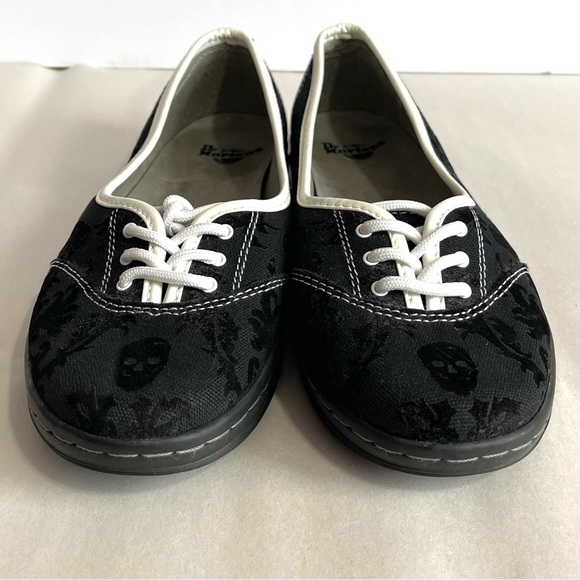 Dr. Martens Women’s Black & White Skull Shoes - Picture 7 of 11